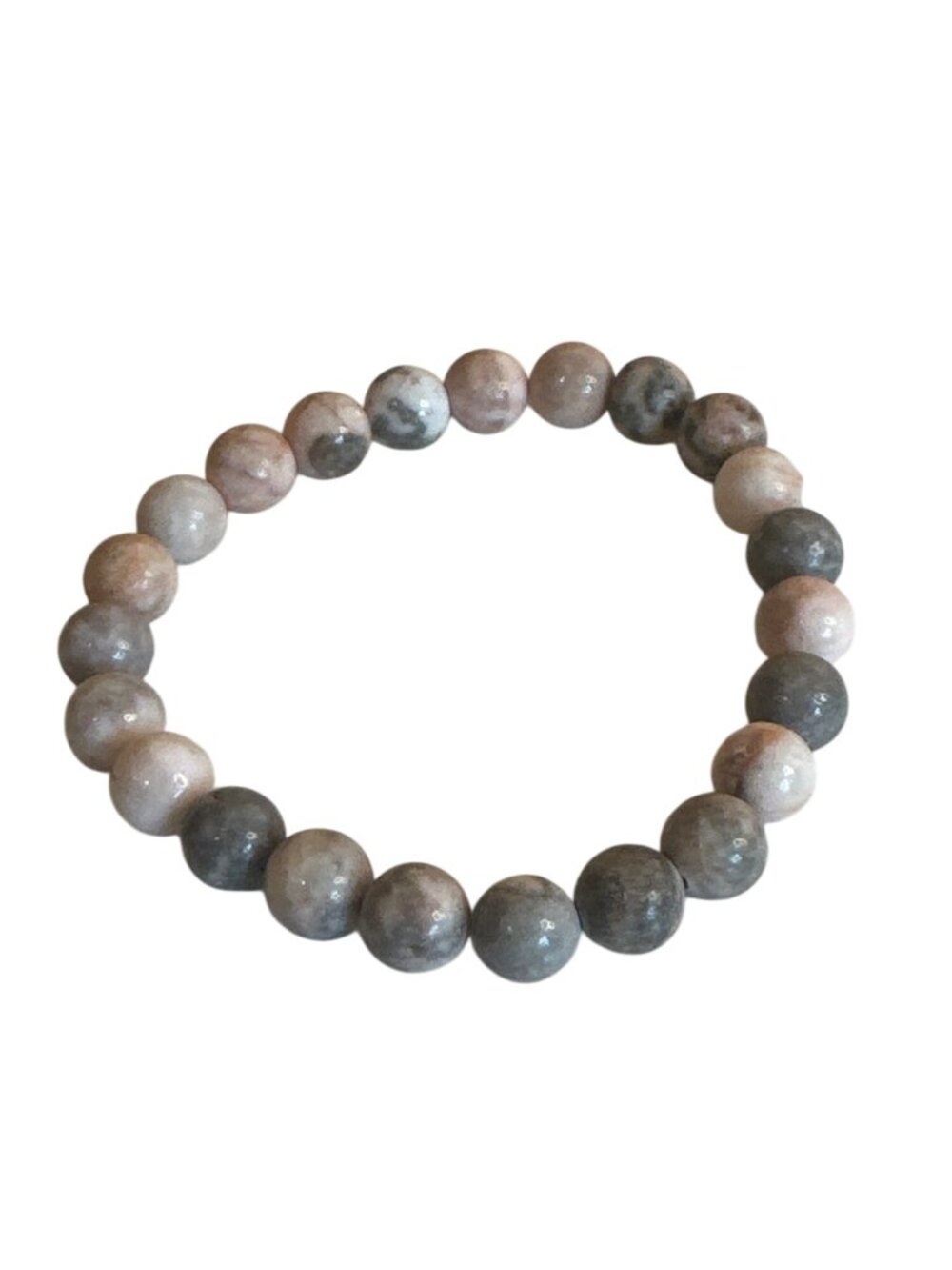 Natural Stone Beaded Stretch Bracelet Earthy Tones Unisex Jewelry Artsy Boho